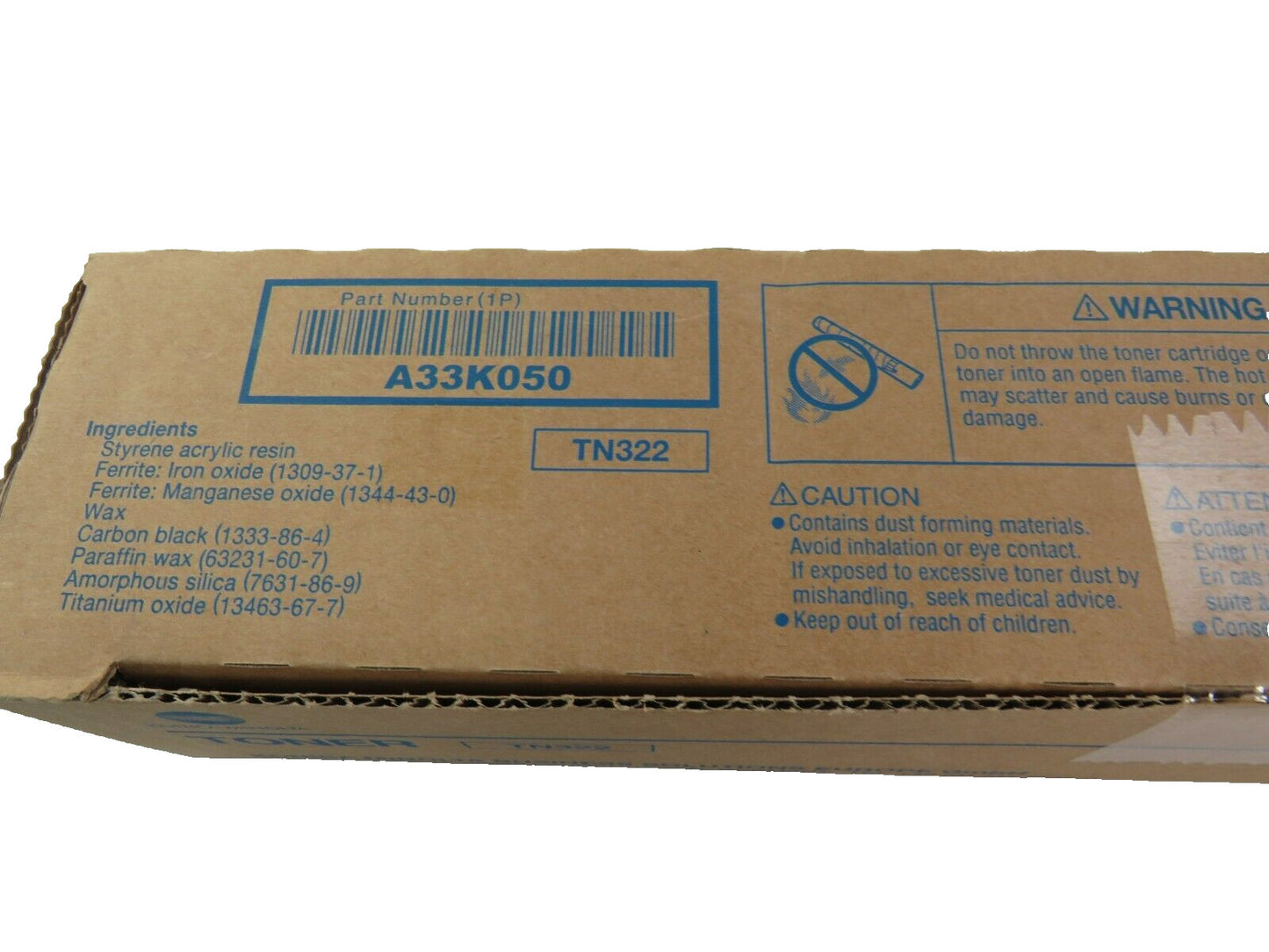 KONICA MINOLTA  TN322 A33K050 BIZHUB BLACK     New