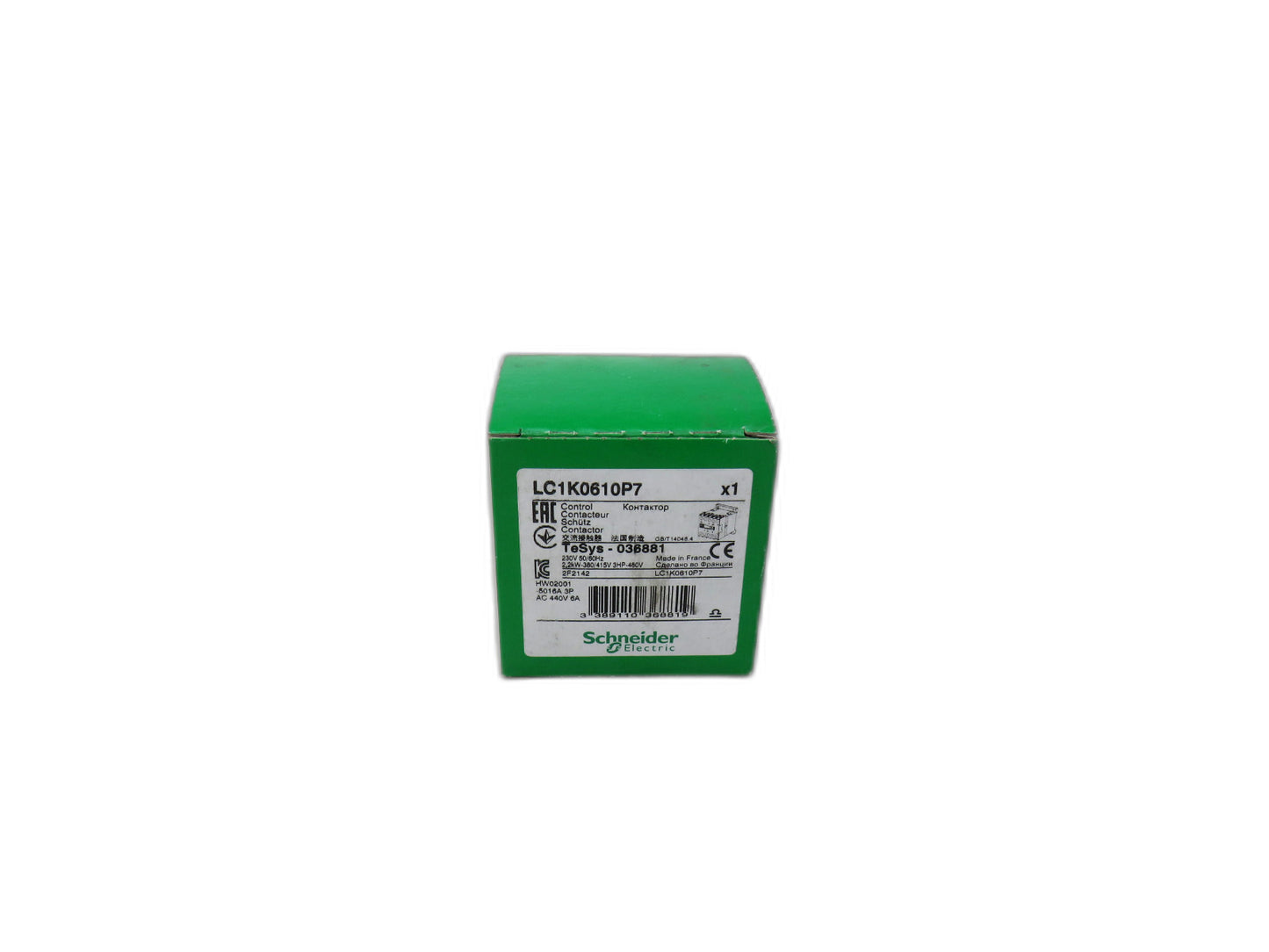 Schneider  LC1K0610P7 CONTACTOR-3NO 6A AC3 POLES   New