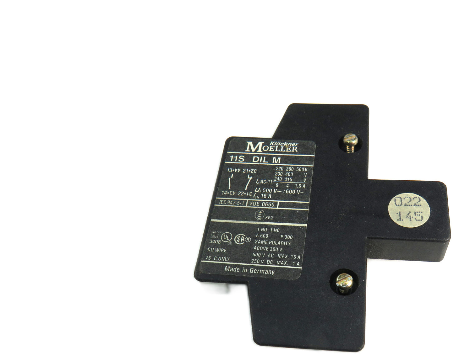 MOELLER 11S DIL M AUXILIARY CONTACT MODULE      New