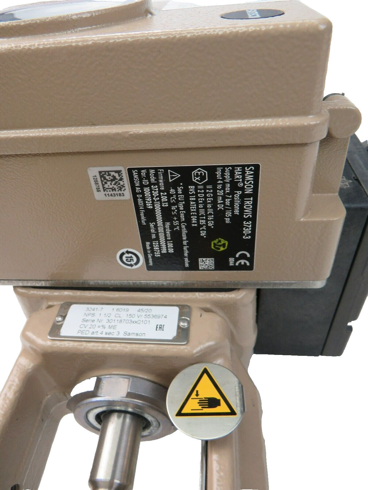 SAMSON 3241-7 CF8M + 3730-3 + 3277 175 V2 CM² + 3241 NPS: 1 1/2" CL150   New