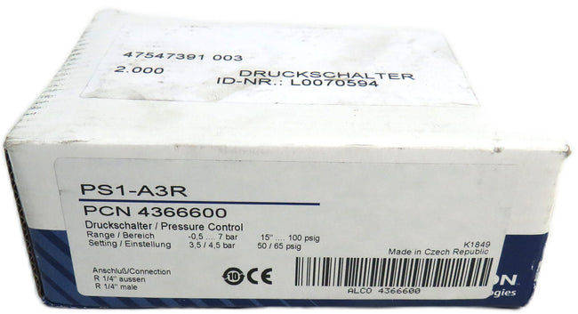 EMERSON PS1-A3R Alco Emerson Pressure Control     New