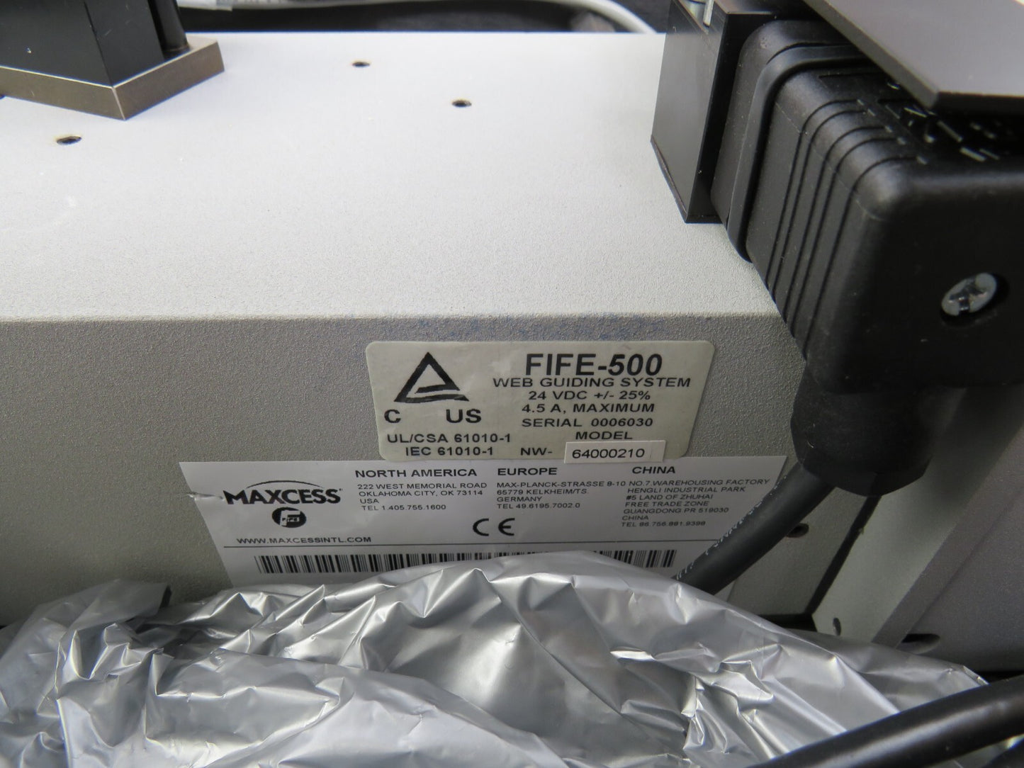 MAXCESS FIFE NW-6400210 FIFE-500 WEB GUIDING SYSTEM SIZE=3 L=300 F=400      New