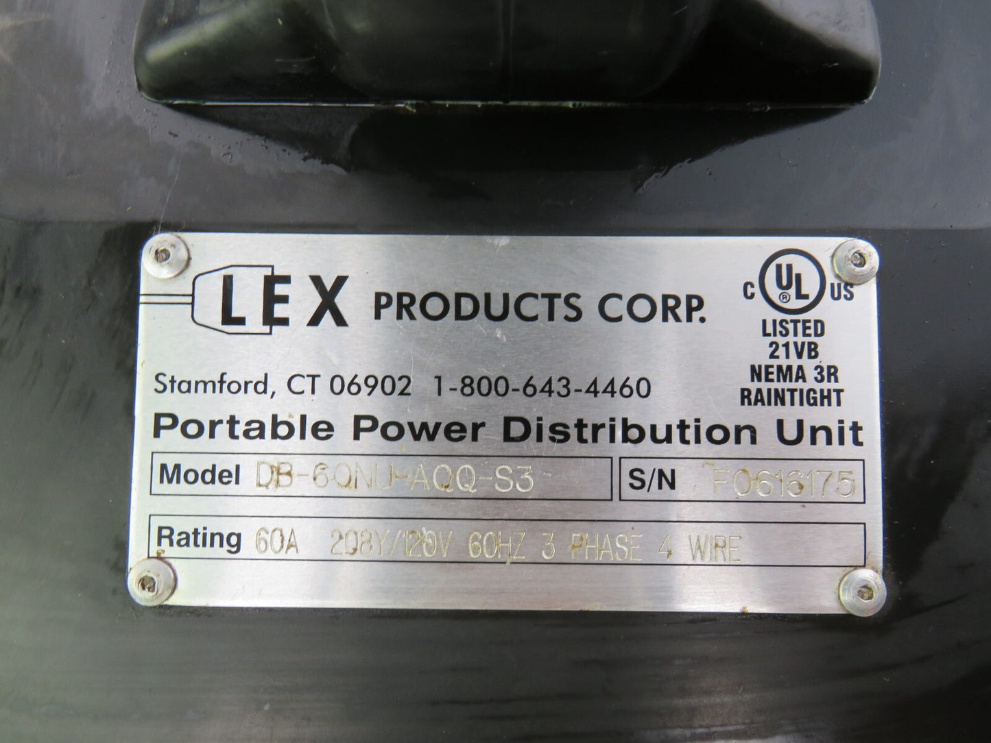 LEX PRODUCTS CORP DB-60NU-AQQ-S3 60A 208Y 3 phase 4 wire DB60NU-AQQ-S3