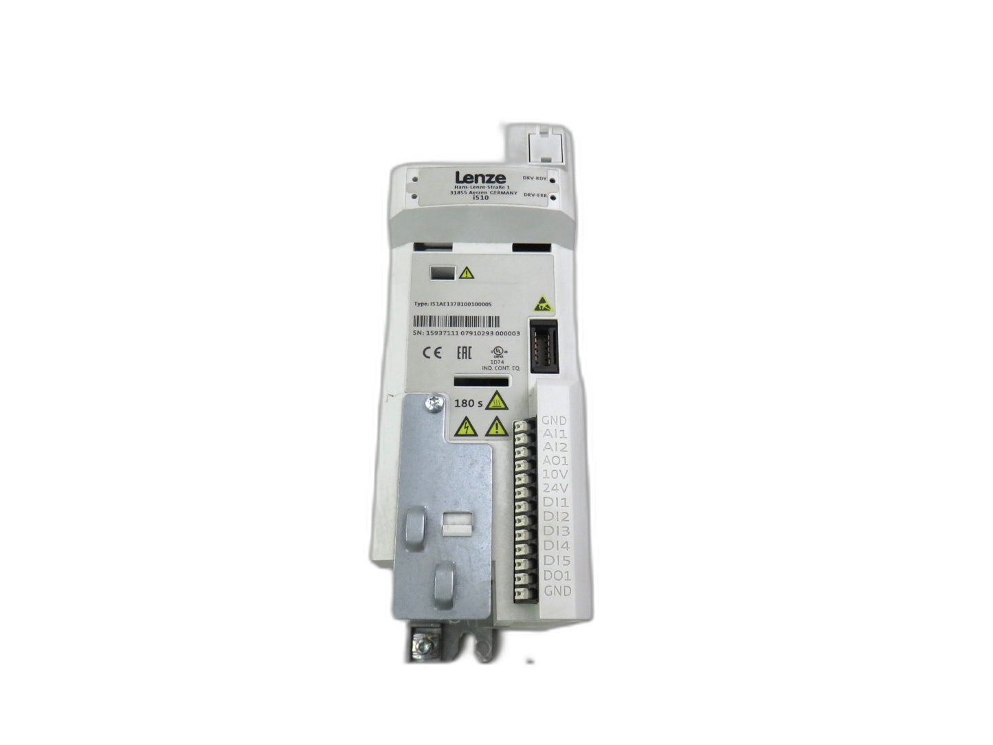LENZE I51AE137B10011000S , HIGH-FREQUENCY INVERTER , I510, 0.37 KW (0.5 HP)