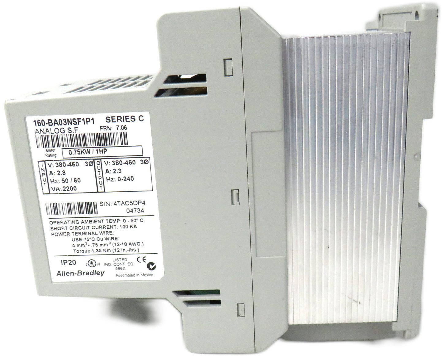 Allen Bradley  160-BA03NSF1P1 /C Variable Speed Controller
