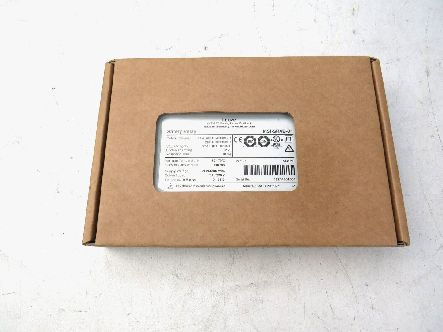 Leuze MSI-SR4B-01 547950 Safety Relay   New