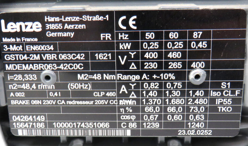 LENZE GST04-2M VBR 063C42 MDEMABR063-42C0C    New