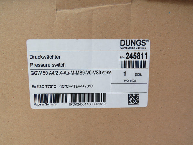 DUNGS  GGW 50 A4/2 X-Au-M-MS9-V0-VS3 245811  ggw 500 a4/2 ag-g3-ms9-v0-vs3  New