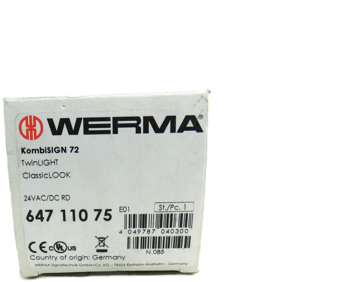 WERMA 647 110 75 64711075 TwinLIGHT Classic 24 VAC/DC    New