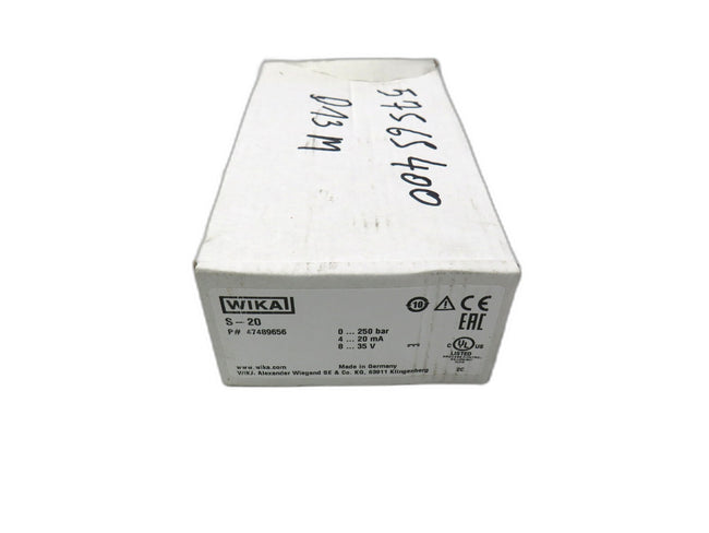 WIKA S-20 47489656 PRESSURE SENSOR TRANSMITTER    New