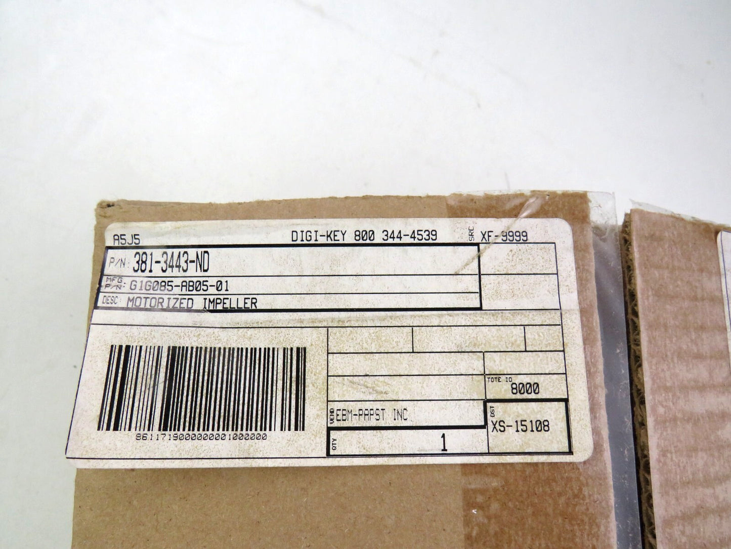 DIGI-KEY  381-3443-ND EBMPAPST G1G085-AB05-01   New