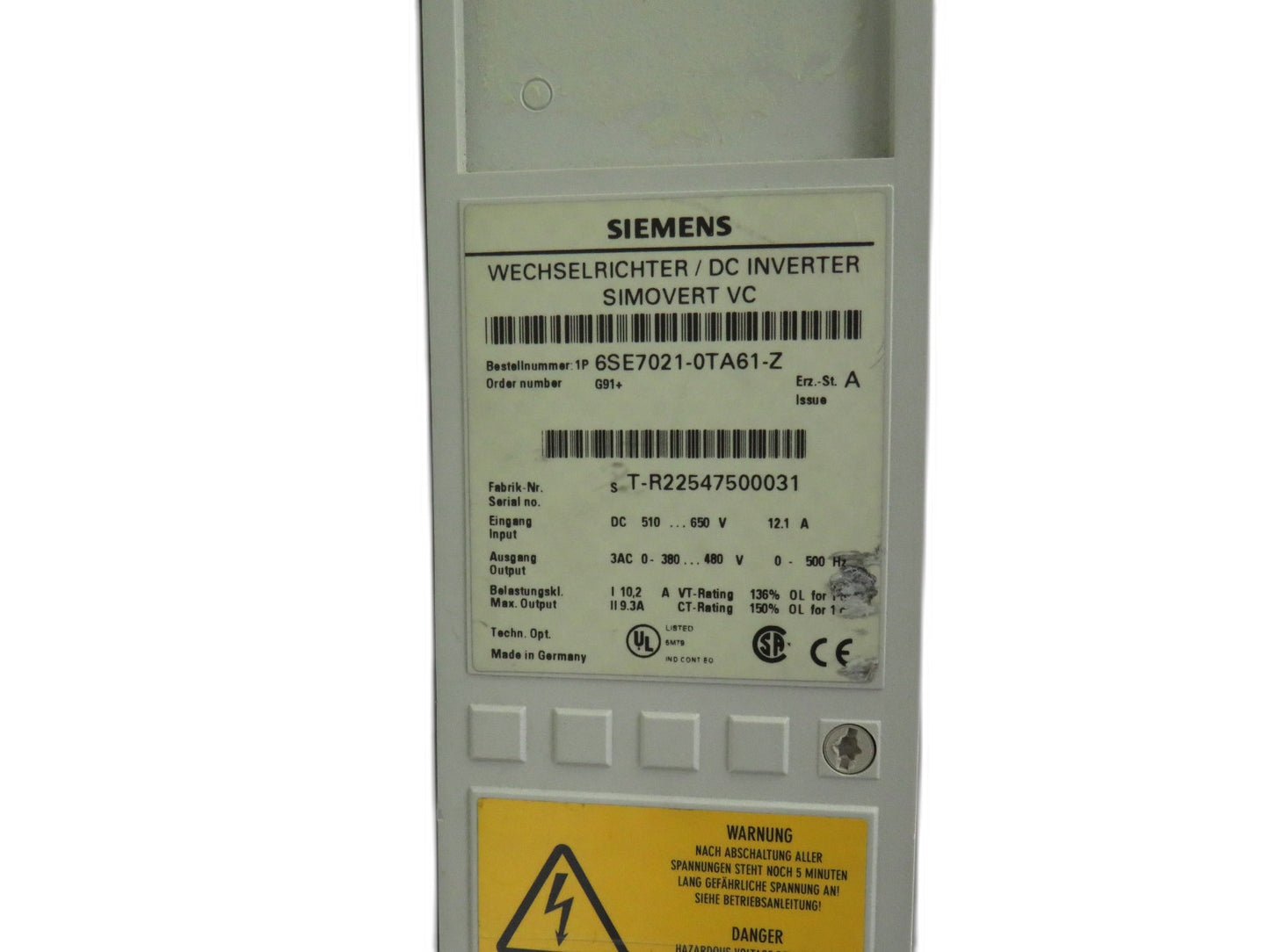 SIEMENS  6SE7021-0TA61-Z