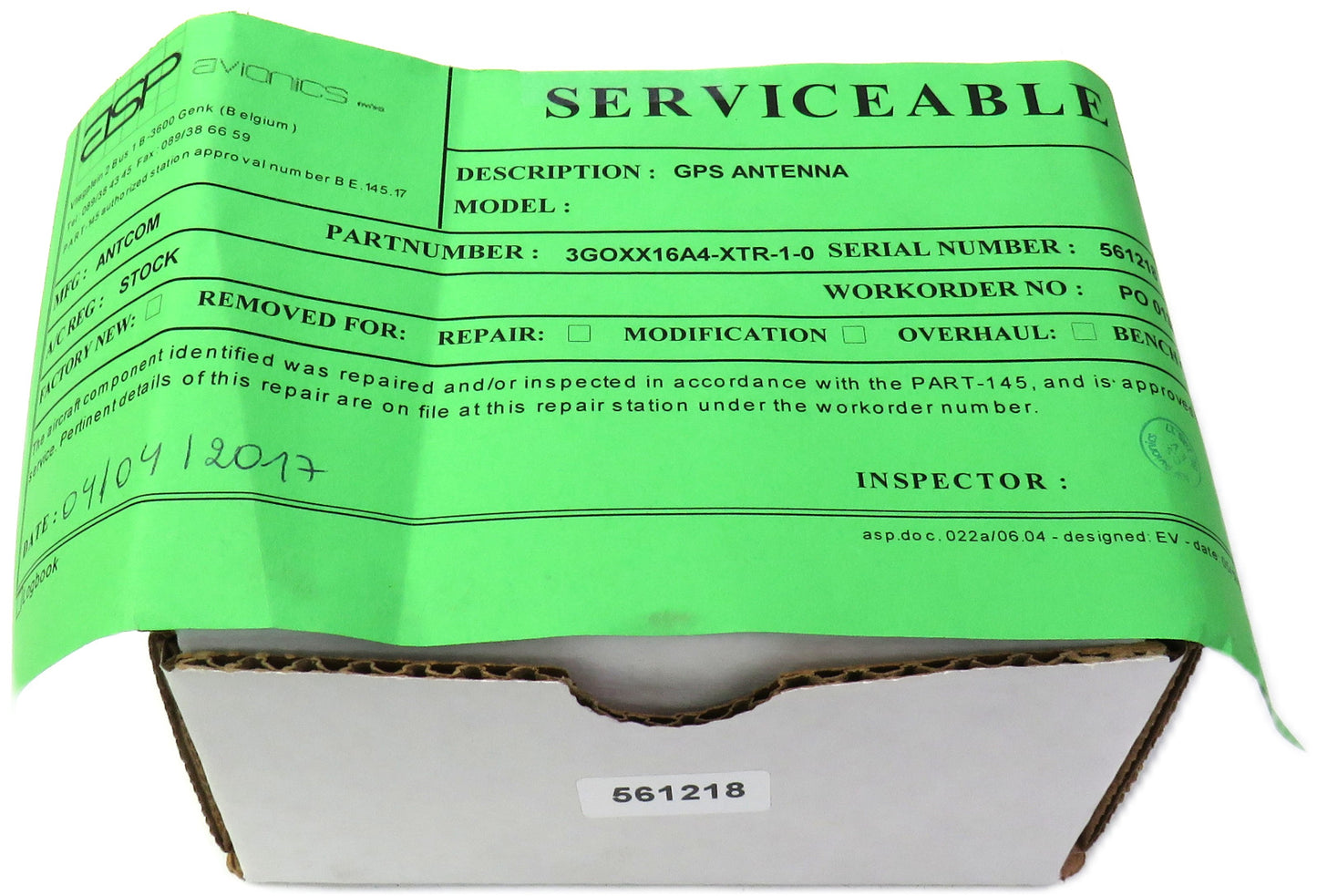 ANTCOM  3GOXX16A4-XTR-1-0 ACTIVE L1 GPS ANTENNA     New