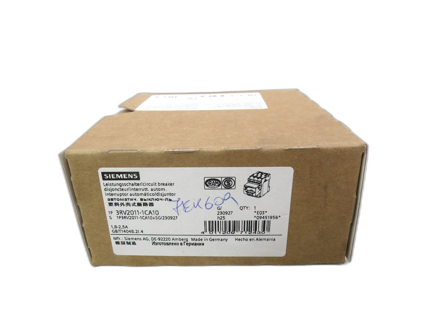 SIEMENS 3RV2011-1CA10    New