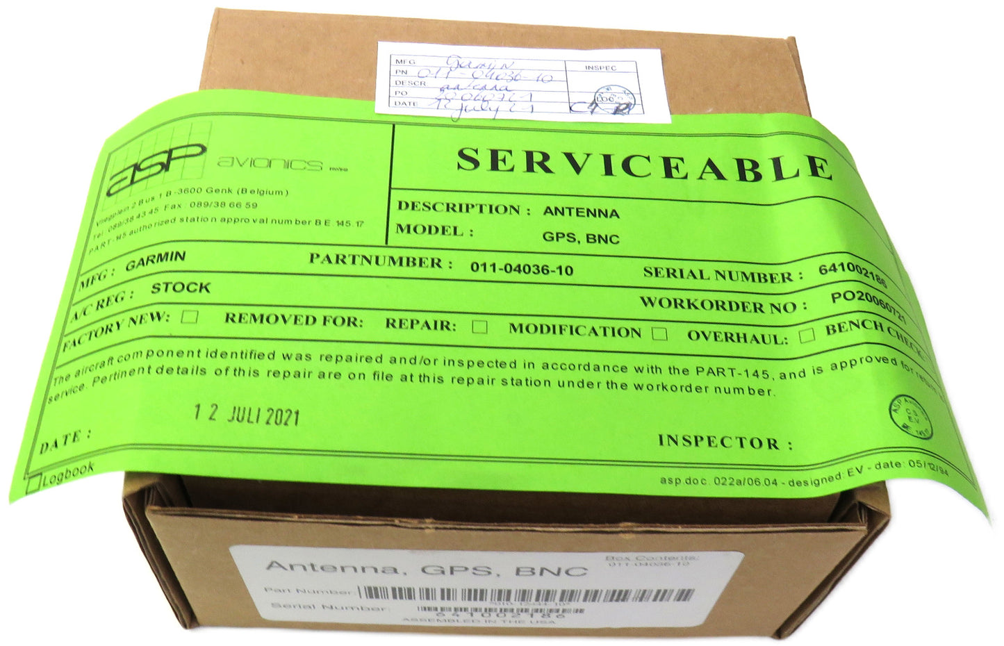 GARMIN 011-04036-10 0110403610 GPS BNC ANTENNA     New