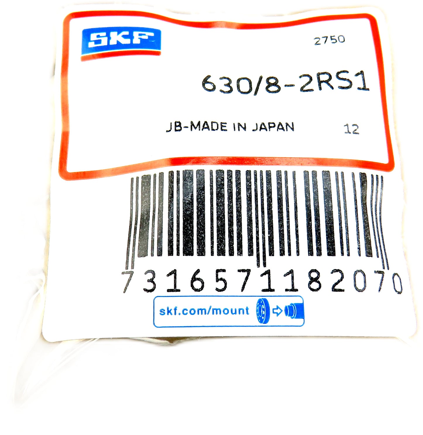 SKF 630/8-2RS1 2750 Original    New