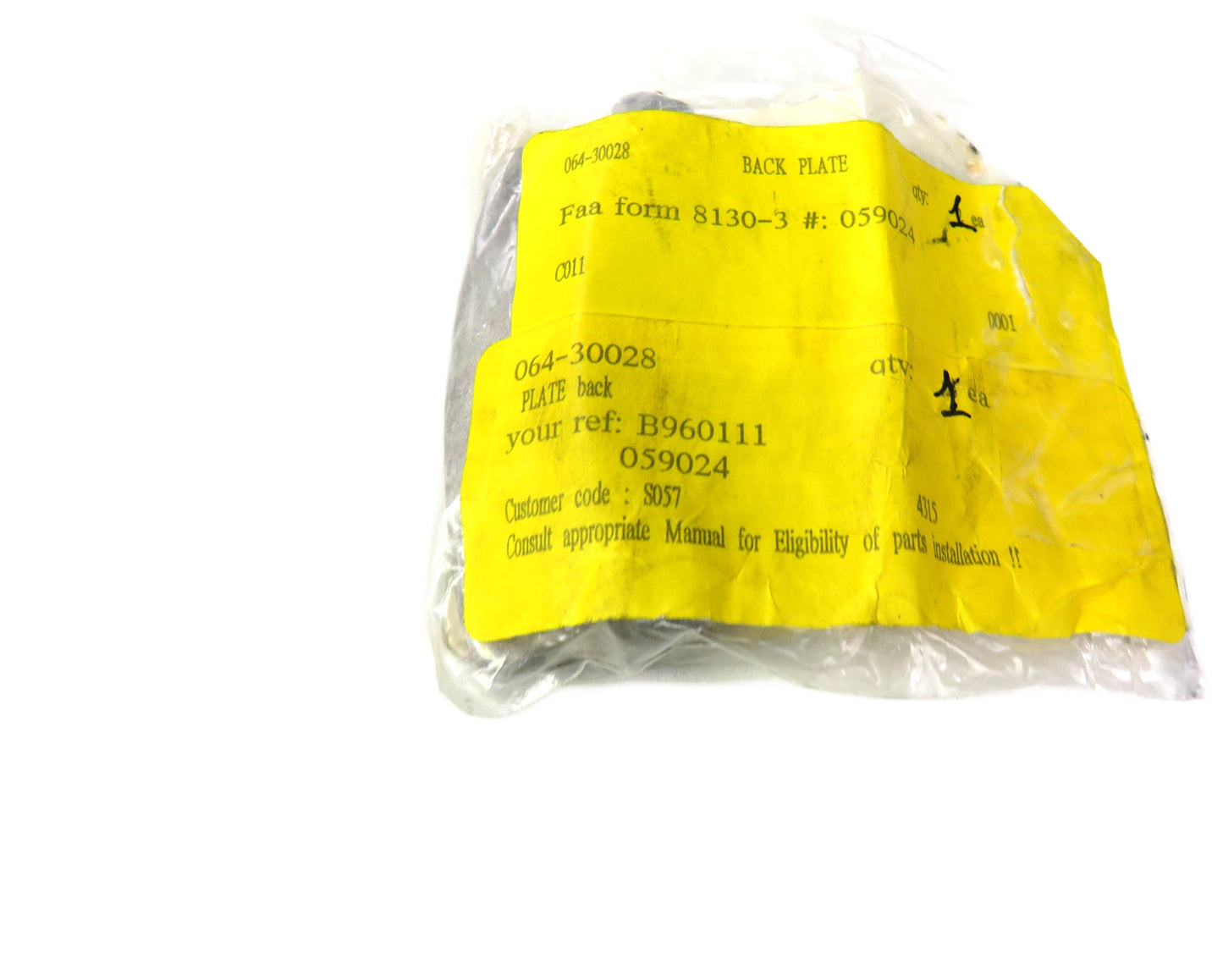 Cleveland 064-30028 back plate     New