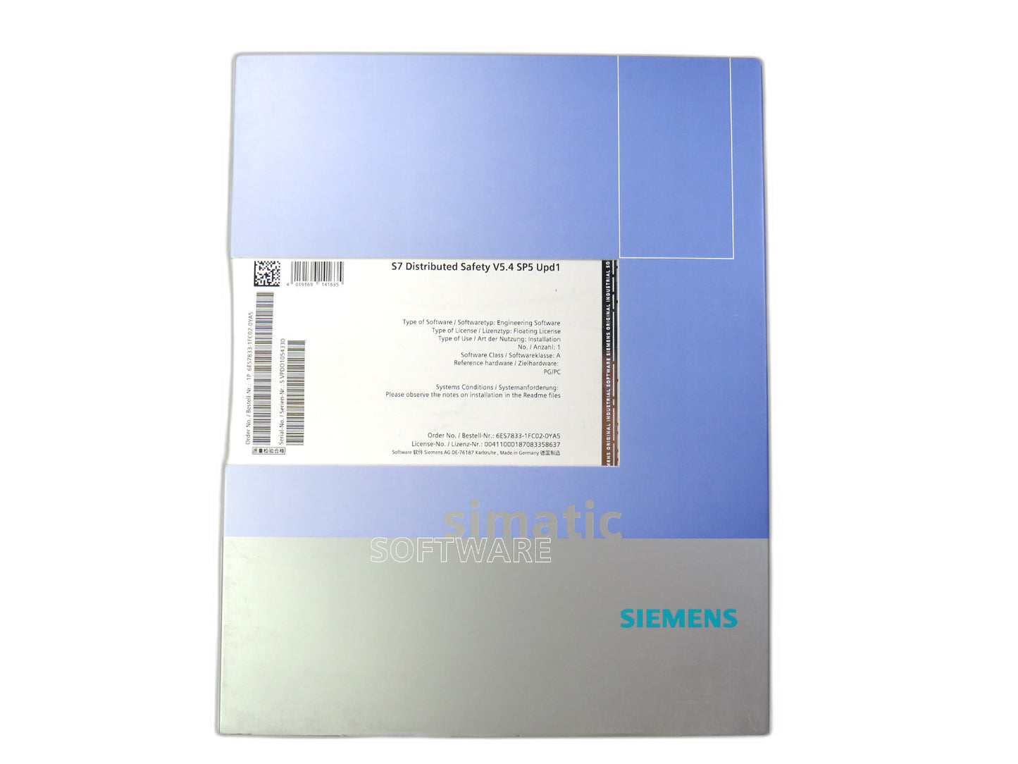 SIEMENS  6ES7833-1FC02-0YA5 7 Distributed Safety V5.4 Programming Tool   New