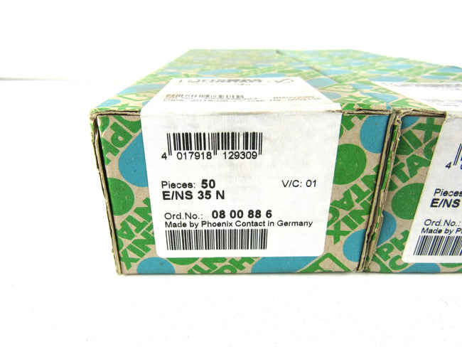 Lot of 100 Pcs New x Phoenix Contact 0800886 TERMINAL  E/NS 35 N