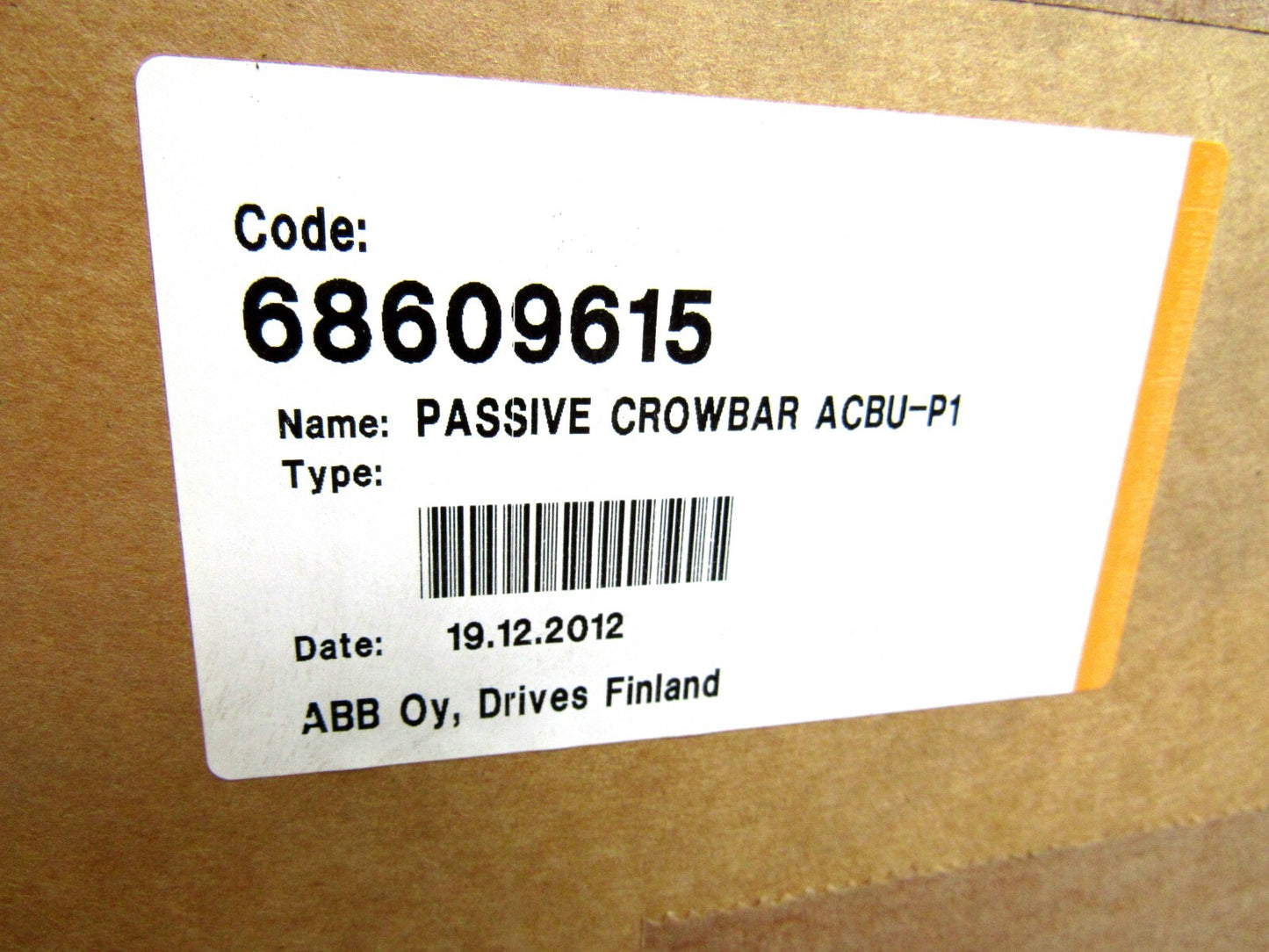 ABB  ACBU-P1 PASSIVE CROWBAR 6812566 ACS800-67  New