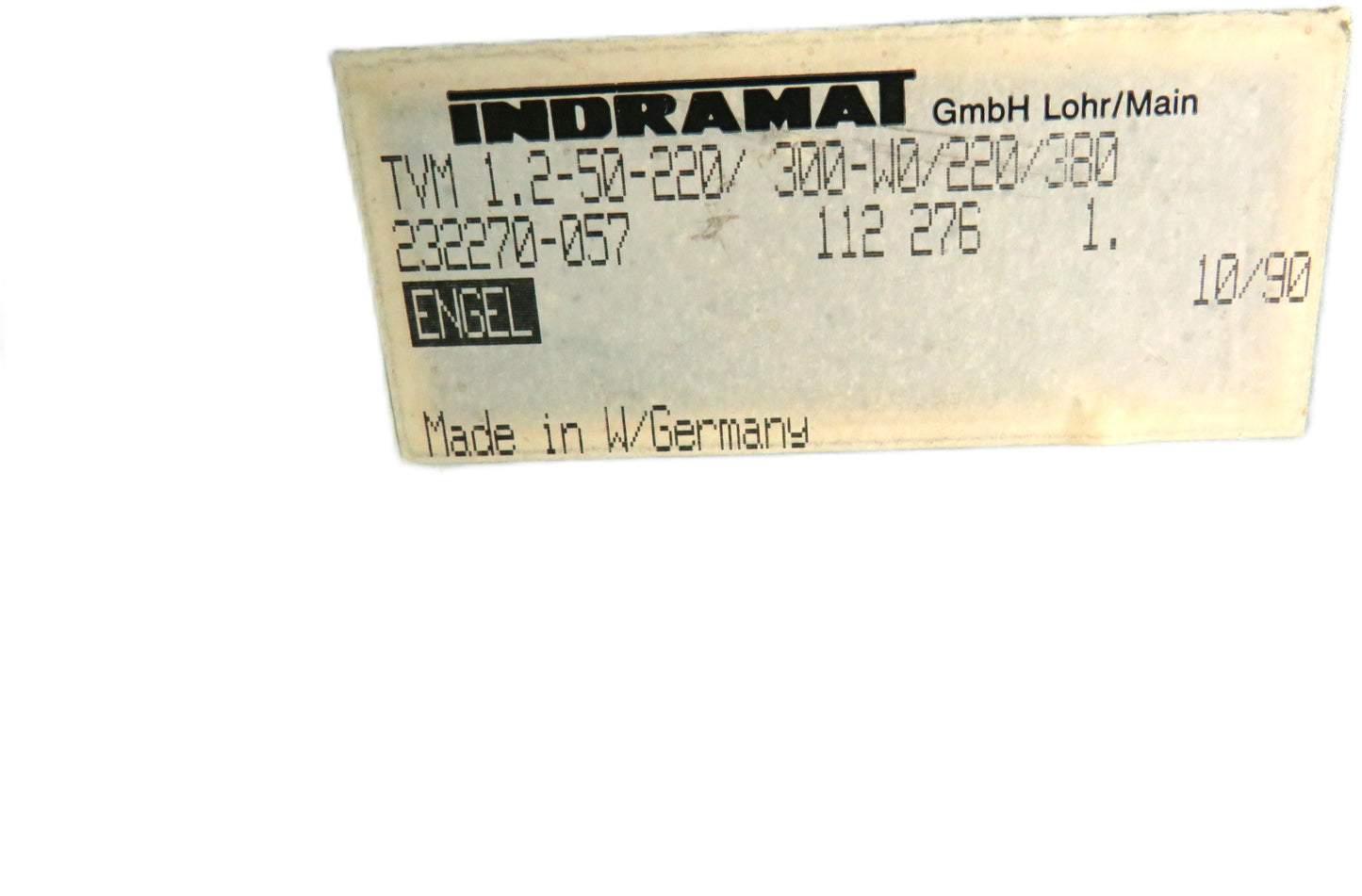 INDRAMAT  TVM 1.2-50-220 POWER SUPPLY TVM 1.2-050-W0-220