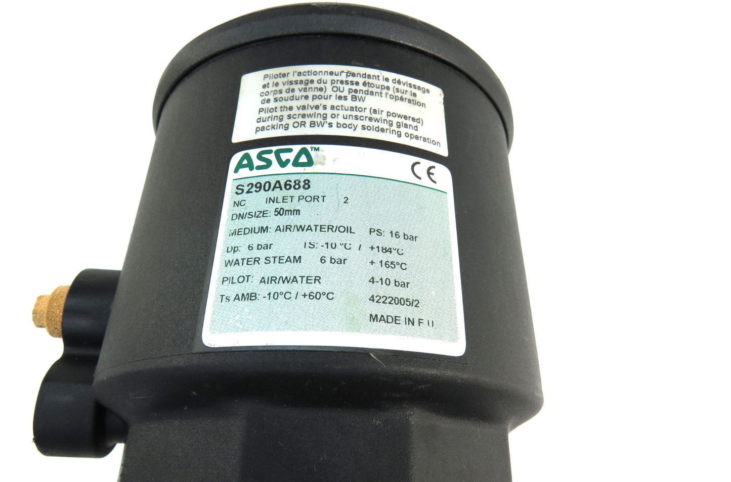 ASCO  S290A688 Pneumatic  pressure operated valve    New