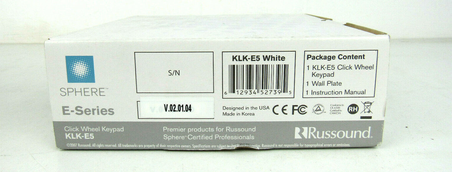 NEW Russound KLK-E5 Sphere white LCD Keypad