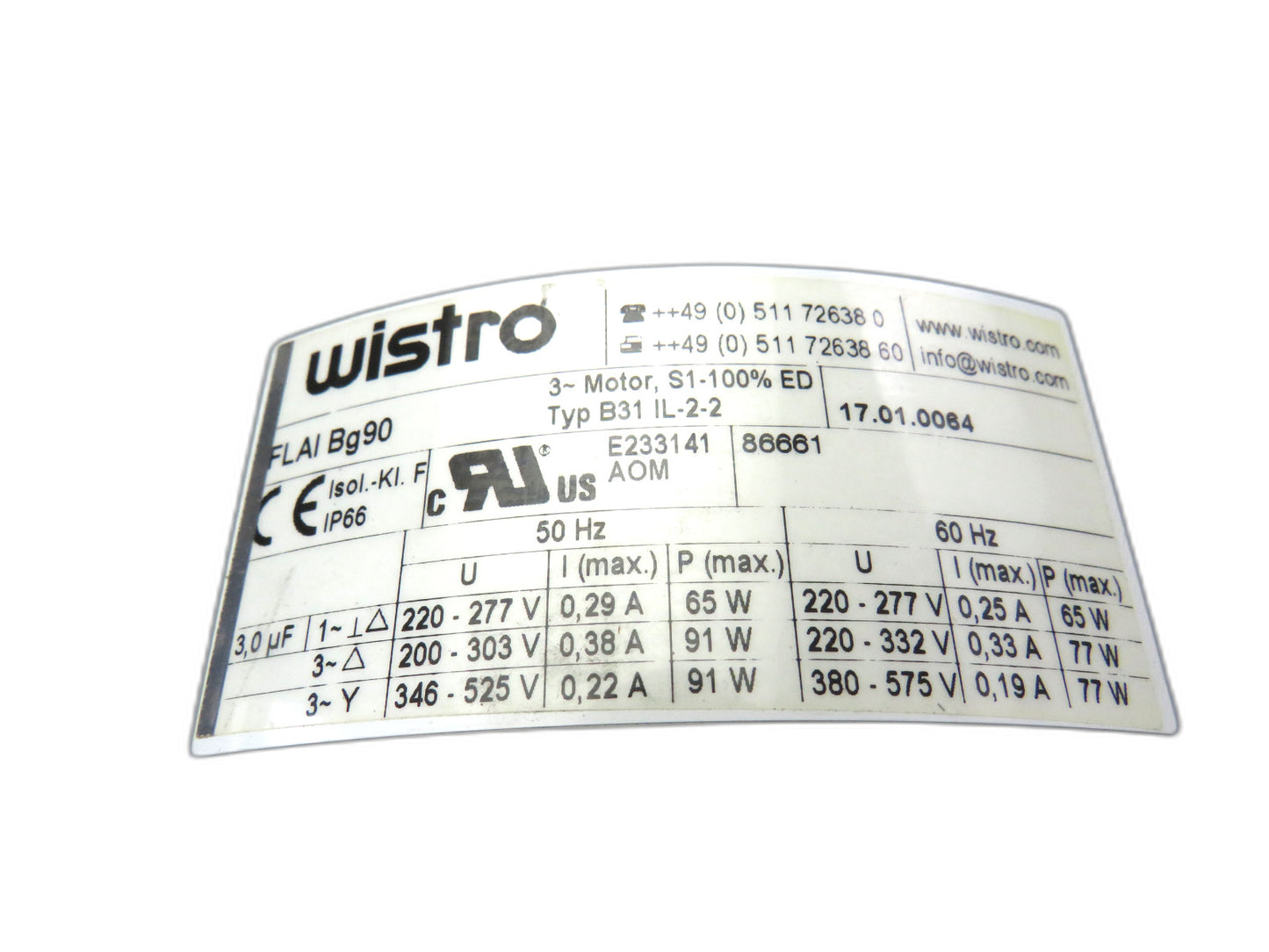 WISTRO LENZE  B31 IL-2-2 FLAI Bg90