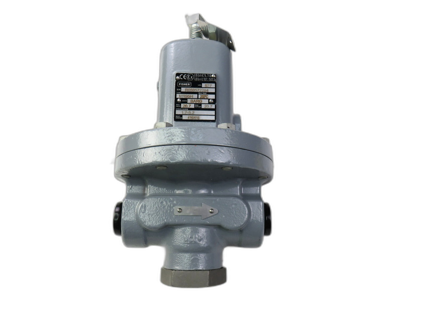 Fisher Emerson MR95H 527 BARG 232°C INLET 20.7 OUTLET 20.7 SPRING RANGE 1.7-5.2