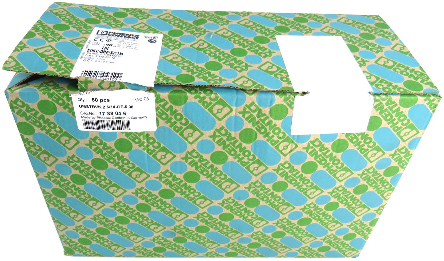 PHOENIX CONTACT  1788046 UMSTBVK 2,5/14-GF-5,08  Lot of 50 New