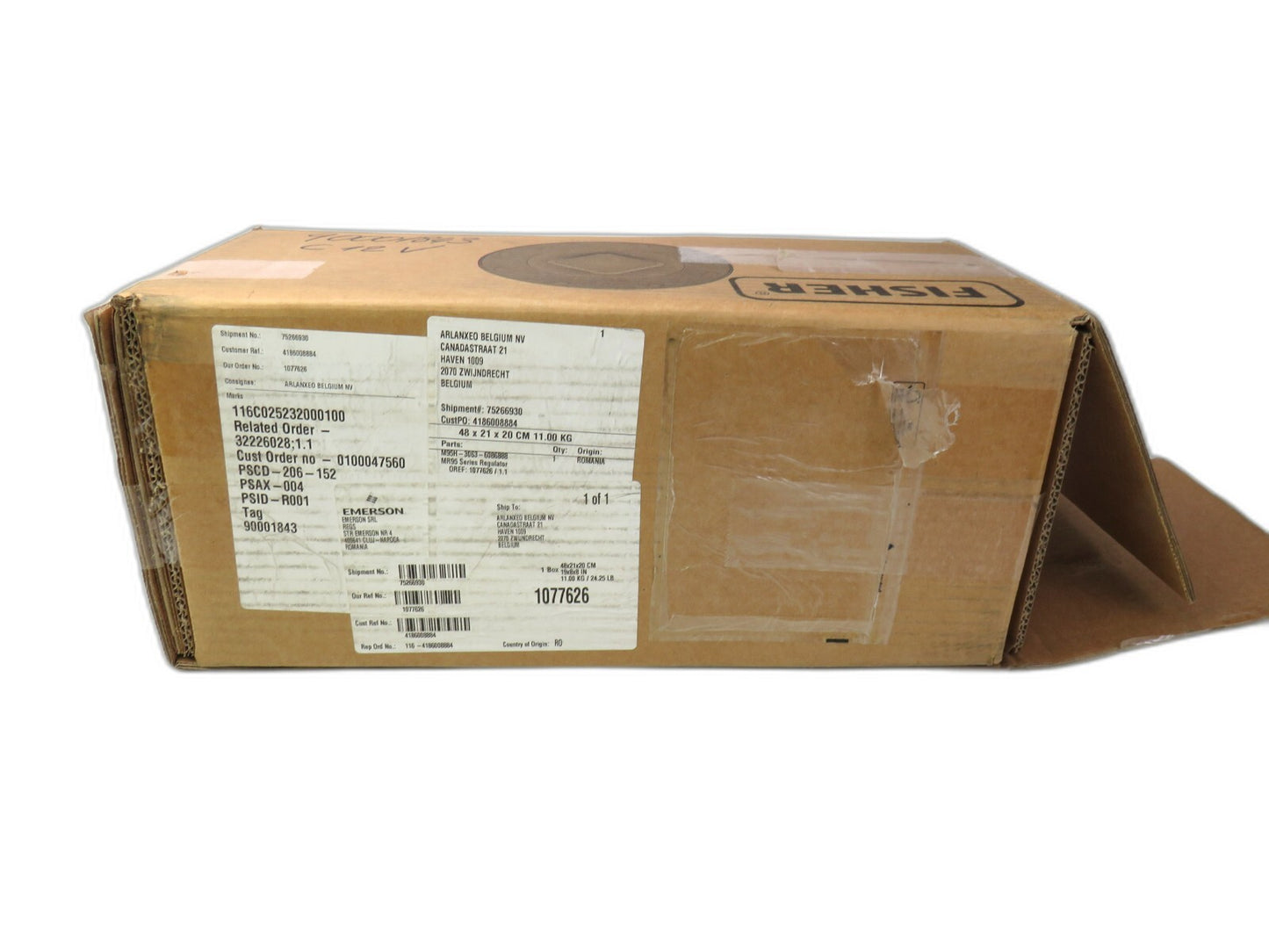 Fisher Emerson MR95H 527 BARG 232°C INLET 20.7 OUTLET 20.7 SPRING RANGE 1.7-5.2