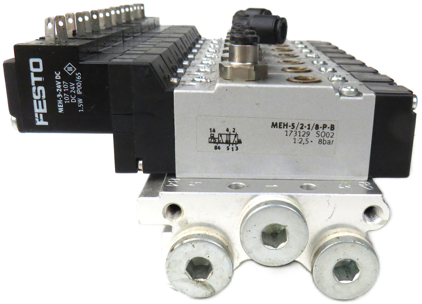FESTO  prs-me-1/8-8 33411 + 8 PIECES OF MEH-5/2-1/8-P-B