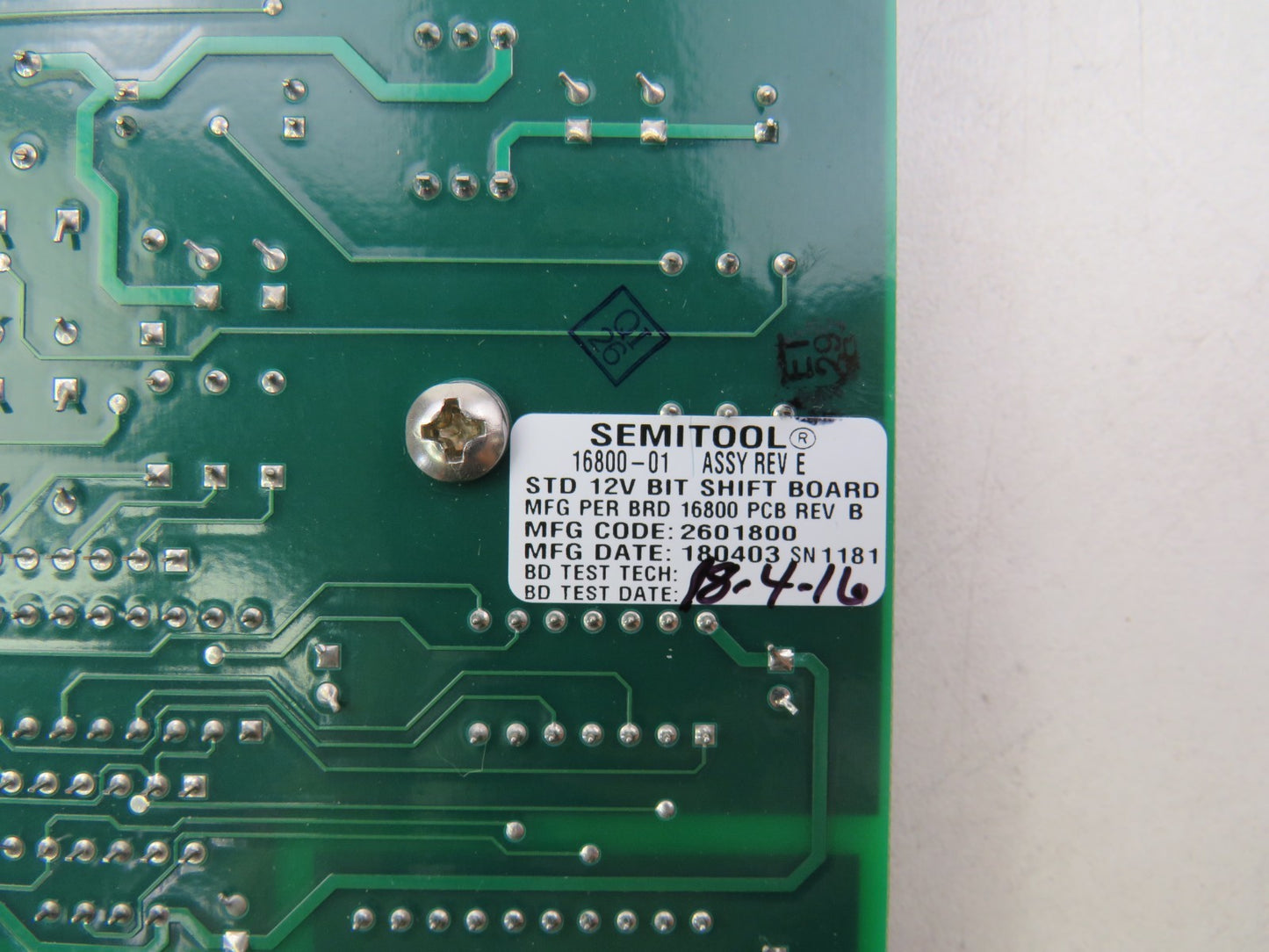 SEMITOOL 16800-01 REV B  New