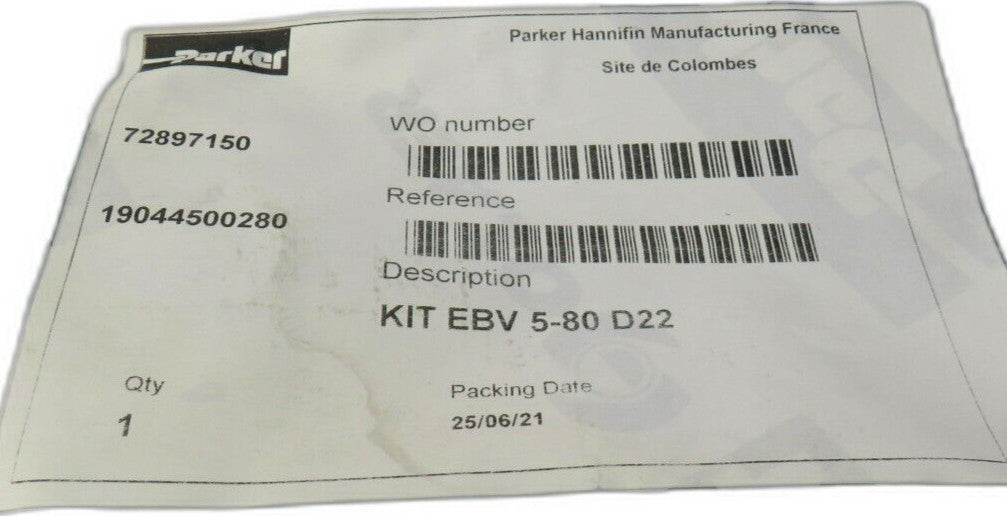 PARKER OLAER EBV KIT EBV 5-80 D22 19044500280 bladder accumulator   New