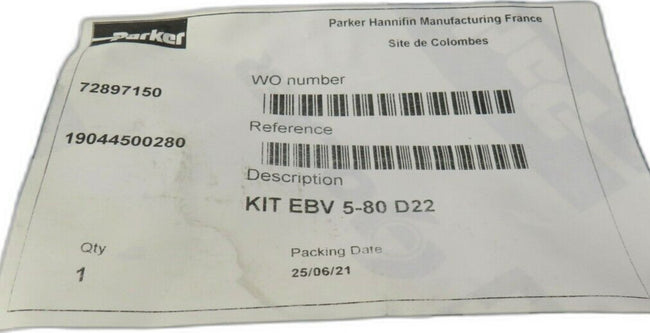 PARKER OLAER EBV KIT EBV 5-80 D22 19044500280 bladder accumulator   New