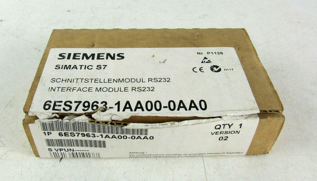 New Siemens Simatic S7 6ES7963-1AA00-0AA0 6ES7 963-1AA00-0AA0