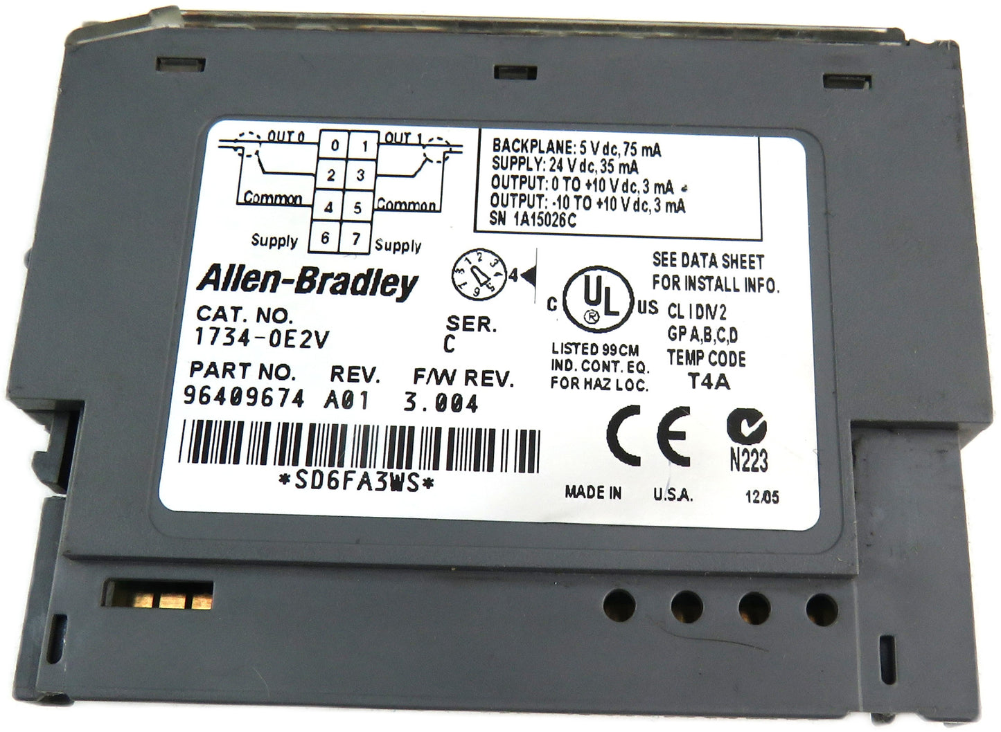ALLEN BRADLEY  1734-0E2V IN GOOD FULLY FUNCTIONAL CONDITION