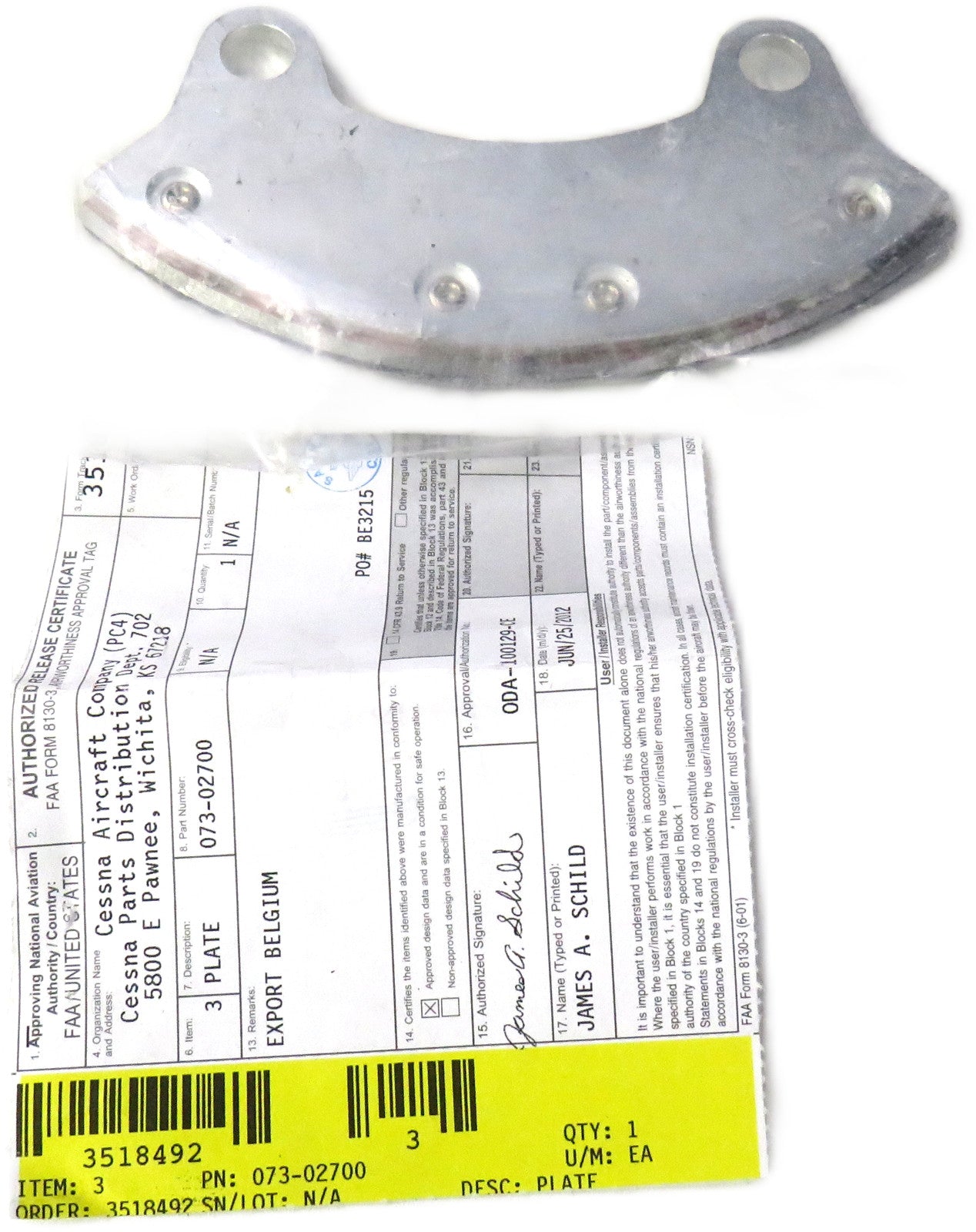 CLEVELAND  073-02700 PLATE     New