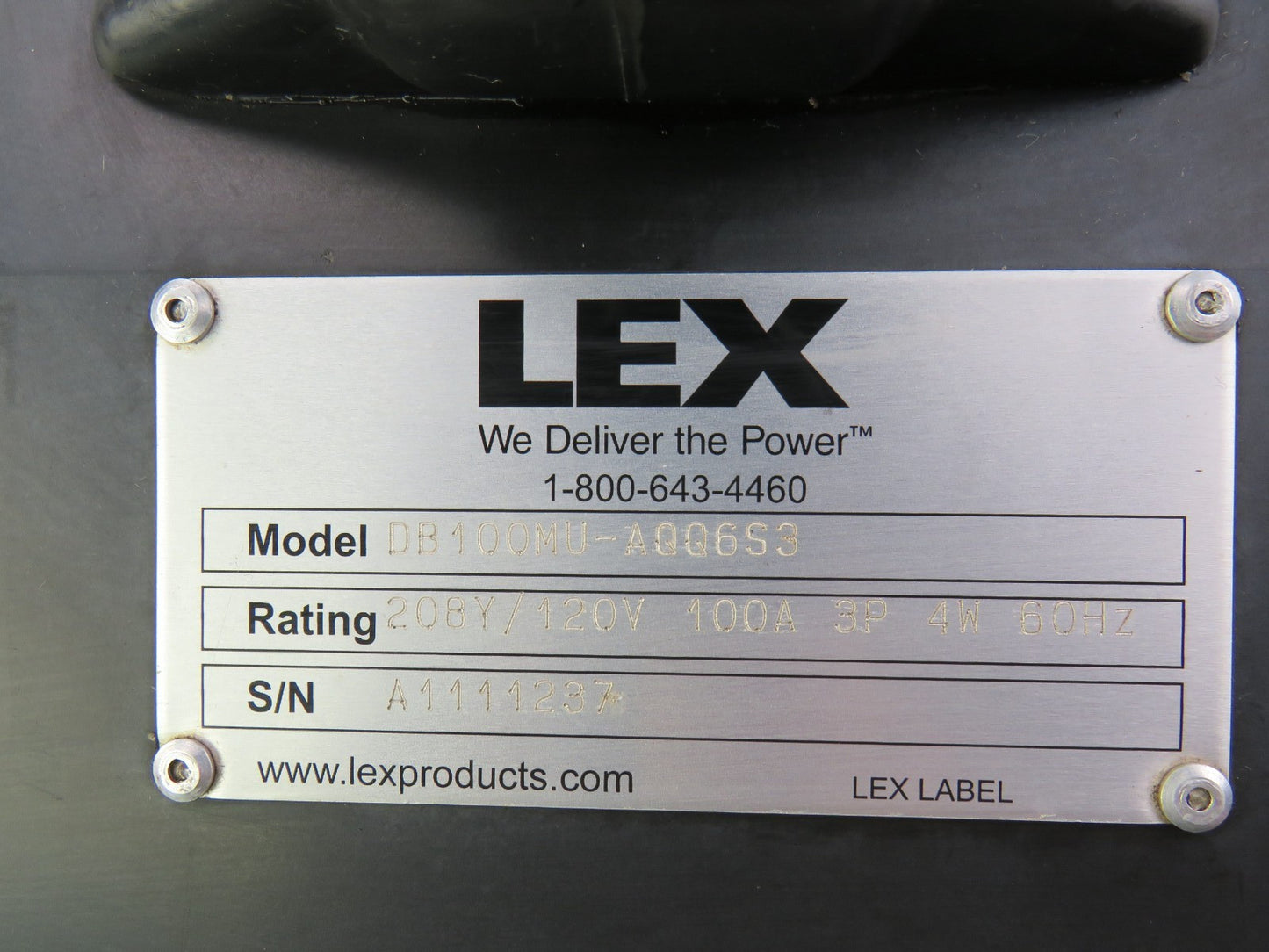 LEX PRODUCTS CORP  DB-100MU-AQQ6S3 100A 208Y 120V 60Hz  DB100MU-AQQ6S3