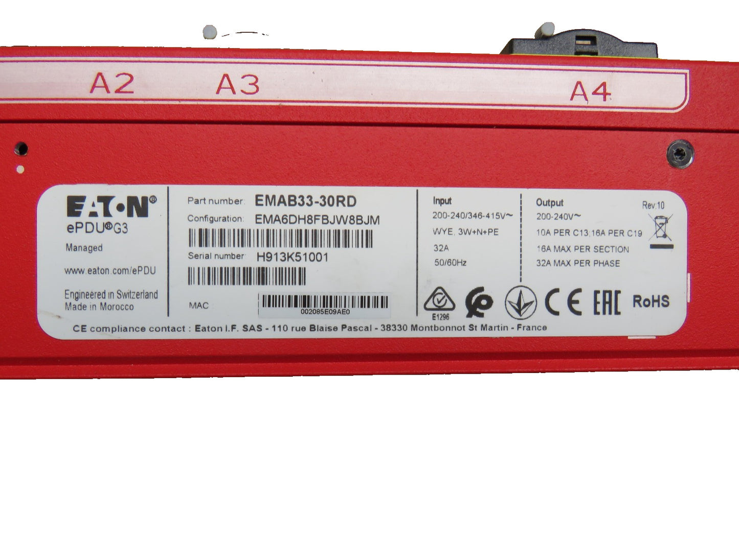 EATON EMAB33-30RD ePDU PDU G3 RED   New
