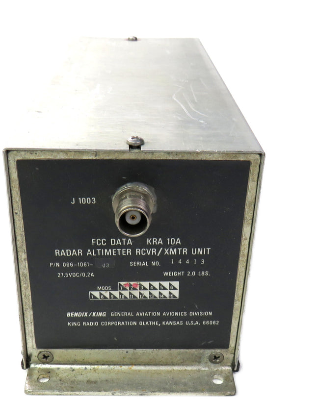 King  BENDIX KRA 10A Radar Altimeter Receiver / Transmitter Unit - PN: