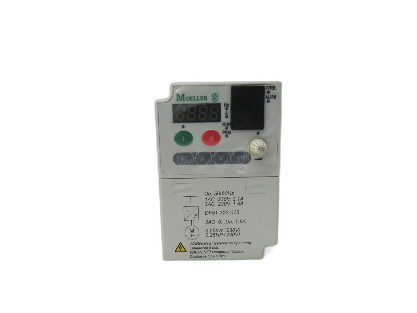 MOELLER DF51-322-025 , FREQUENCY INVERTER, 230V, 1.6A, 50/60HZ