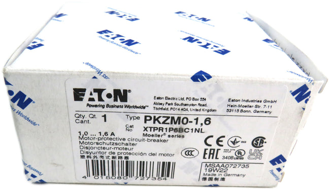 EATON  PKZM0-1,6 MOTOR PROTECTIVE CIRCUIT BREAKER     New