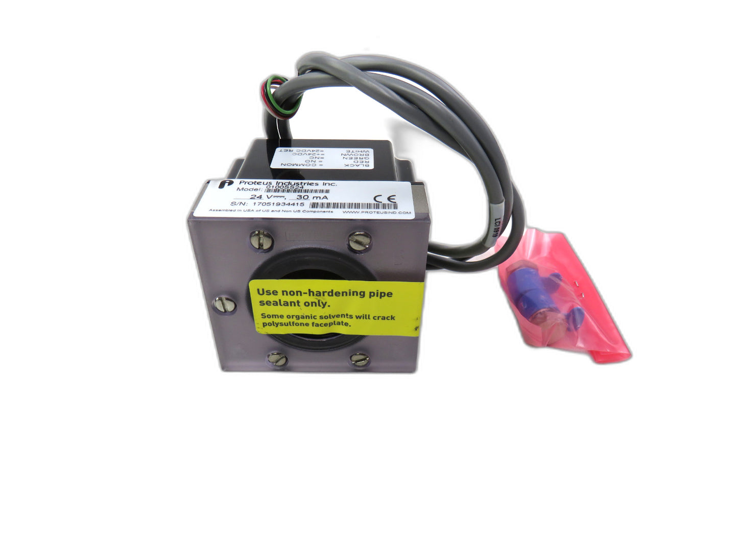 Proteus Industries 0100SS24 Flow Switch 24VDC, 00PSI MAX New