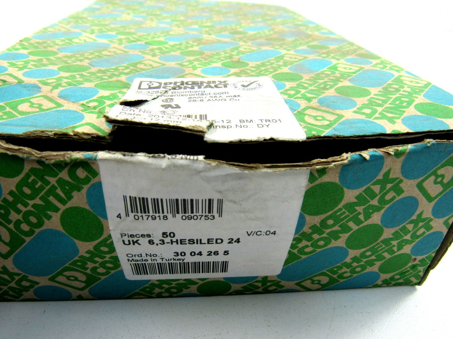 PHOENIX CONTACT UK 6,3-HESILED 24 3004265 CONTACT BLOCK New  lot of 20