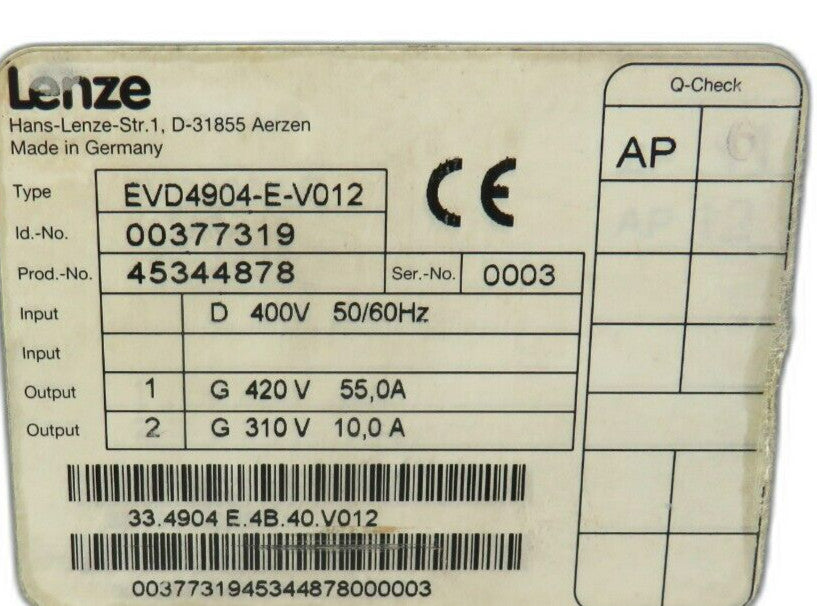 Lenze EVD4904-E 00377319 4900 SERIES