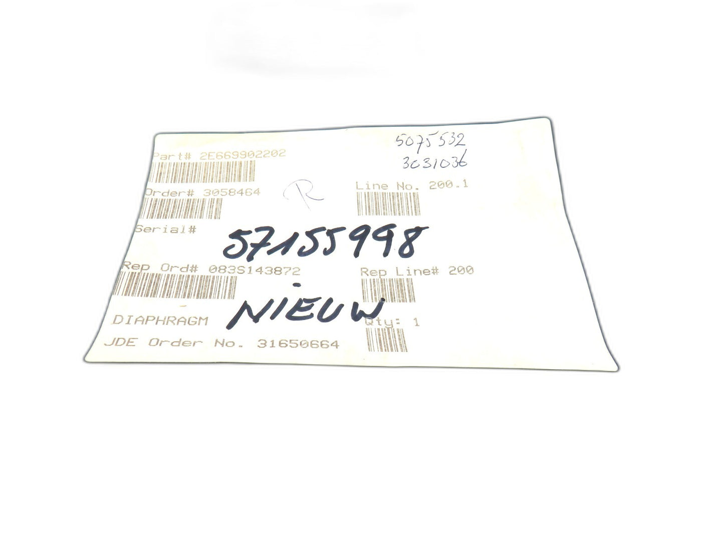 FISHER EMERSON 2E669902202 diaphragm Size 34-40   New