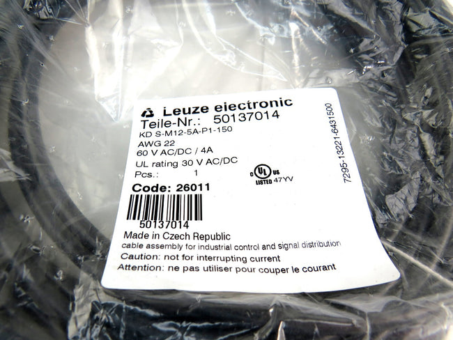 LEUZE ELECTRONIC KD S-M12-5A-P1-150  connecting cable     New