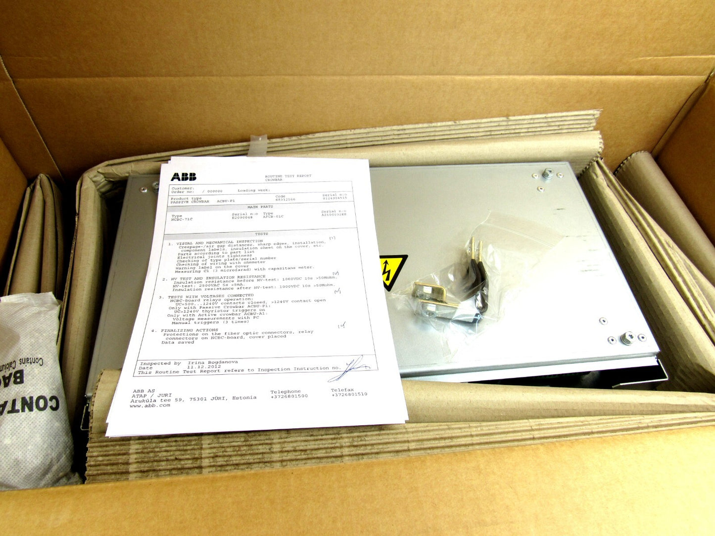 ABB  ACBU-P1 PASSIVE CROWBAR 6812566 ACS800-67  New