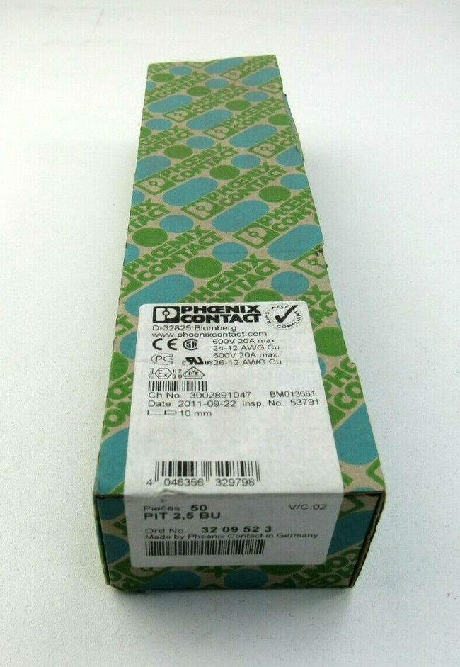 PHOENIX CONTACT PIT 2,5 BU lot of 50 3209523 New
